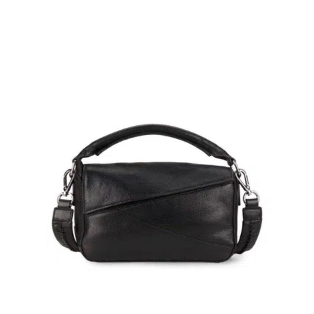 New Walter Baker Black Leather Jagger Handbag Purse Shoulder Bag